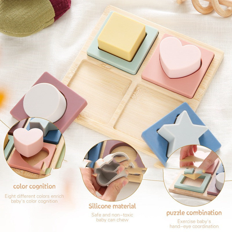 Puzzle de reconnaissance de la forme de silicone comestible