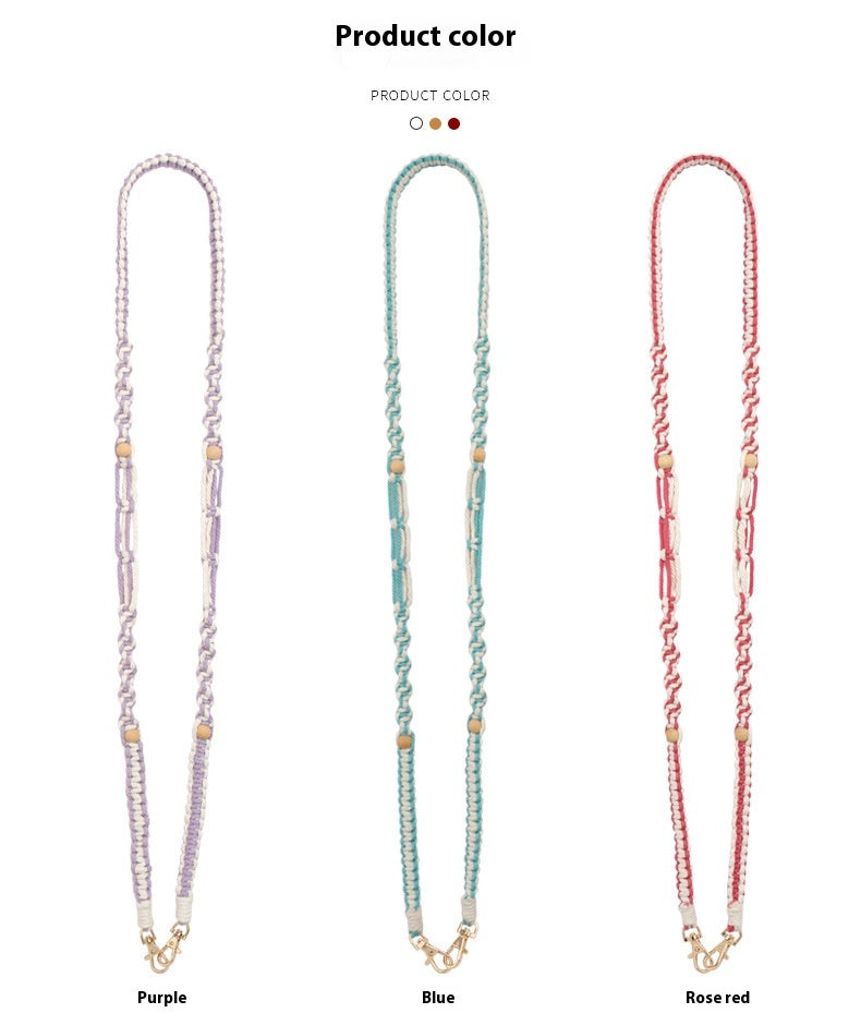 Niche Crossbody Téléphone portable Charm Handmade Weave Vintage Style Pastoral Non-héritage Main