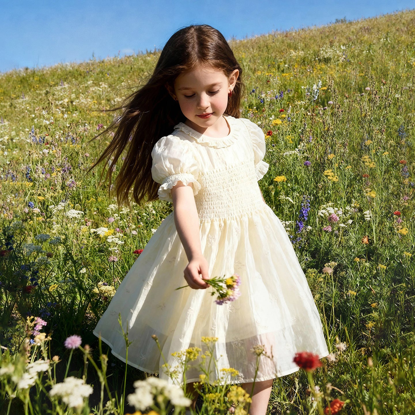 Robe de princesse d'été de style doux pour les filles