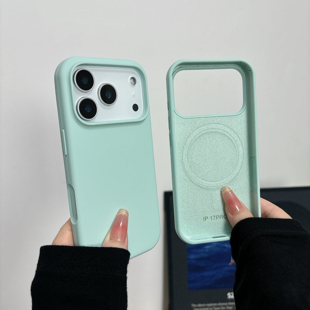 Boîtier de téléphone à charge magnétique liquide tout compris Ai Bouton résistant à la chute