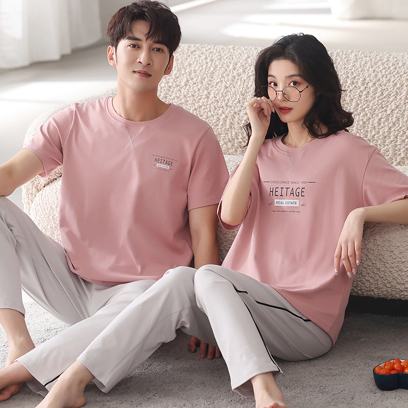 Couple pyjama hommes coton rouge année animal pantalons manches courtes maison vêtements ensemble