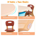 Table pour enfants Brown et 2 chaises avec 4 boîtes de rangement