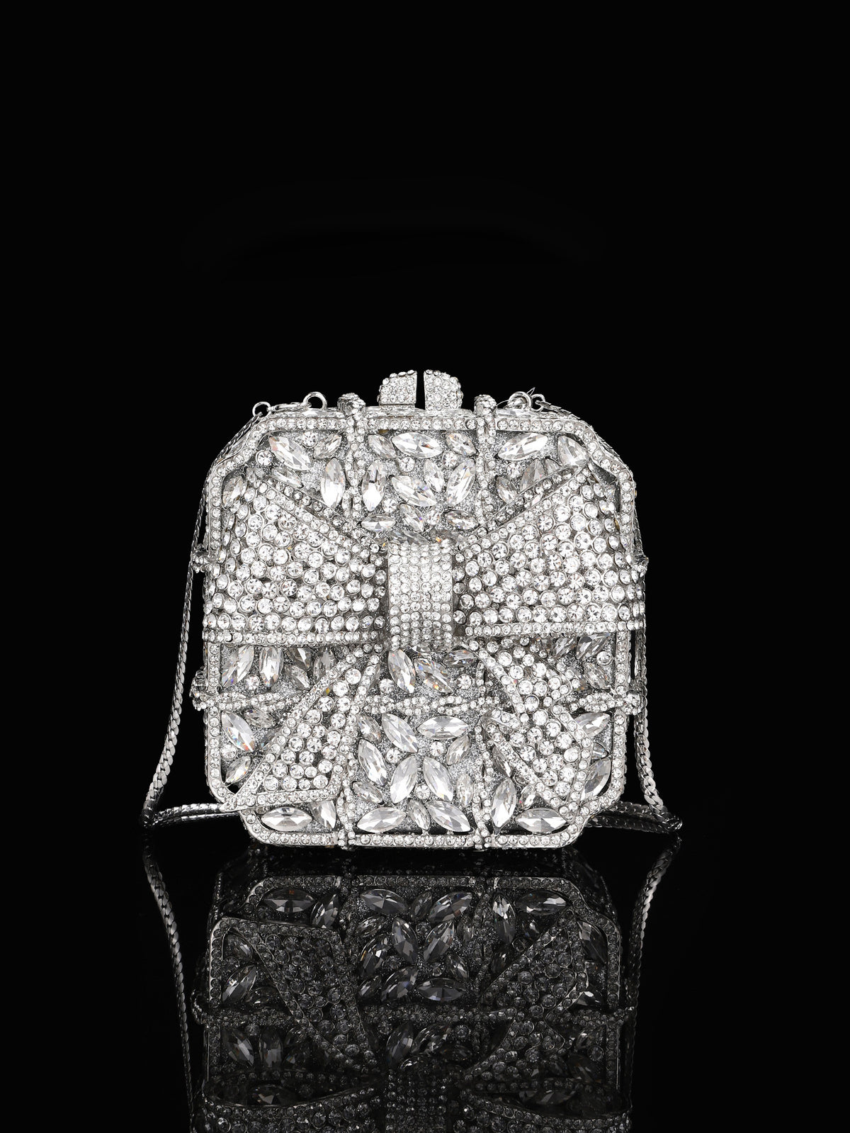 Sac de soirée en strass de bouteille de champagne brillant brillant haut de gamme