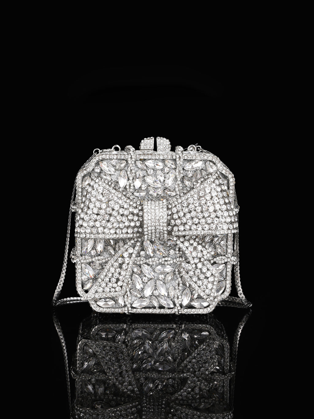 Sac de soirée en strass de bouteille de champagne brillant brillant haut de gamme