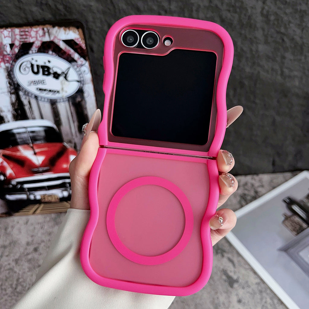 Boîtier de téléphone magnétique Écran pliable Couleur transparente Couverture de protection tout compris
