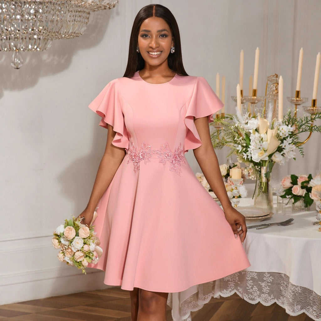 Été Mode Élégante broderie Slim Fit robe de soirée élégante