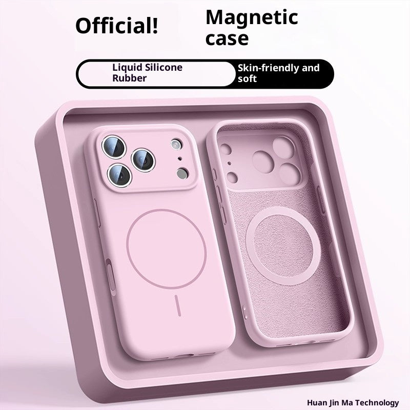 Applicable à 17 Fine Circle Magnetic Phone Case Silicone liquide