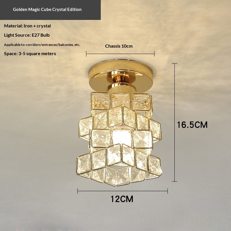 Creative personnalisé cristal plafond lumière Hallway lumière Balcon Flush Mount lumière