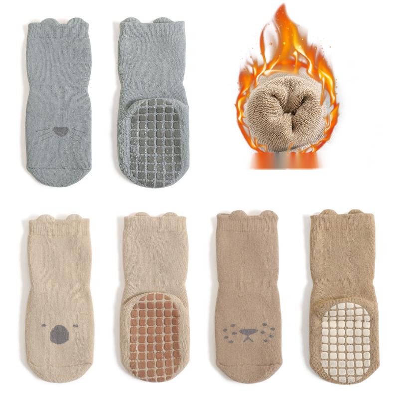 Bébé Coton Non-dérapant Refroidissement intérieur Apprendre à marcher Chaussettes de bateau courtes