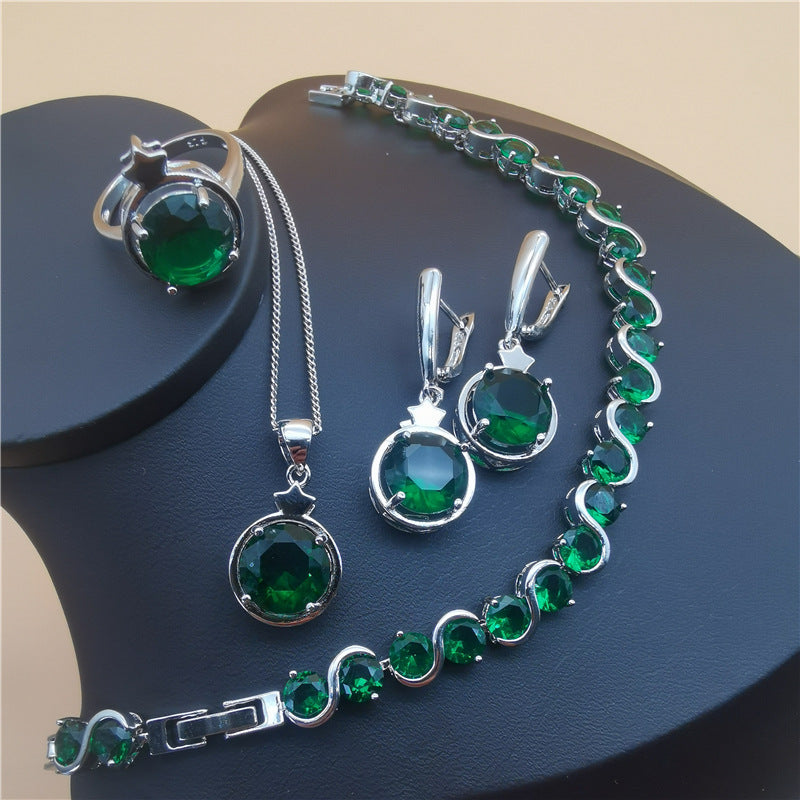 Étoile à quatre pièces et formes rondes européennes Et Tanzanite de style américain