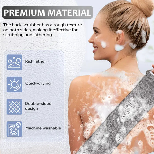 Serviette exfoliante pour corps en fibre de bambou premium - Exfoliation douce et propre pour