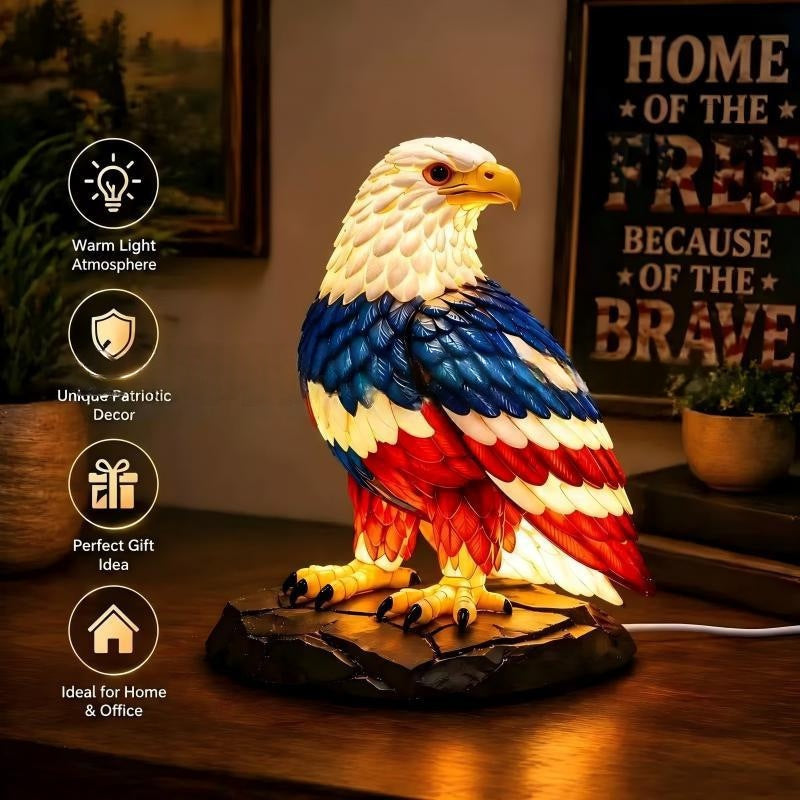 Lampe de table Eagle couleur drapeau américain