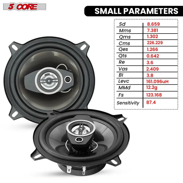 Haut-parleurs de porte de voiture coaxiaux 5' paire 350W 4Ohm 2 Way Composant Subwoofer Audio W Super