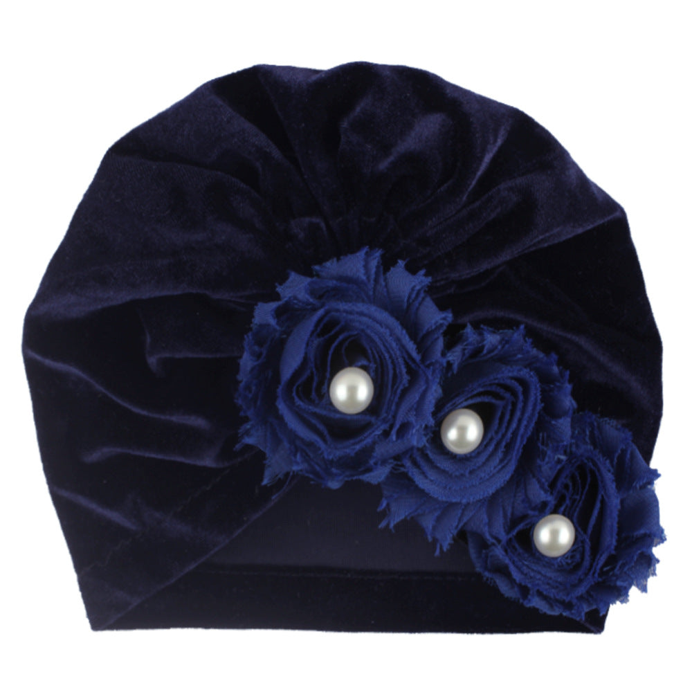 Chapeau de fleur de couleur solide bébé