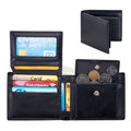 Soft Cowhide Trifold Wallet Homme multifonctionnel