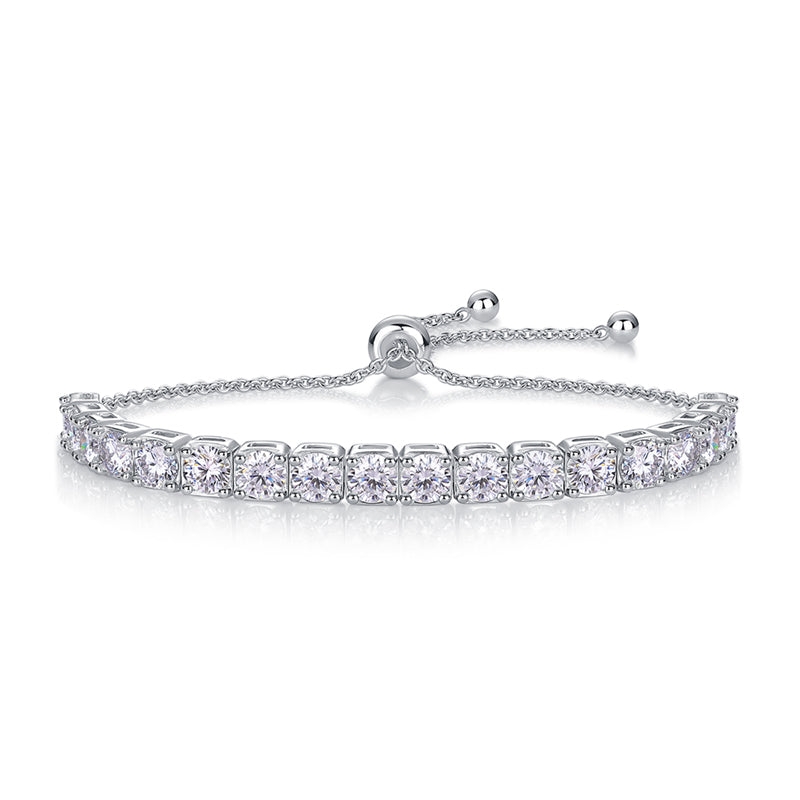 Bracelet de tennis réglable en argent S925