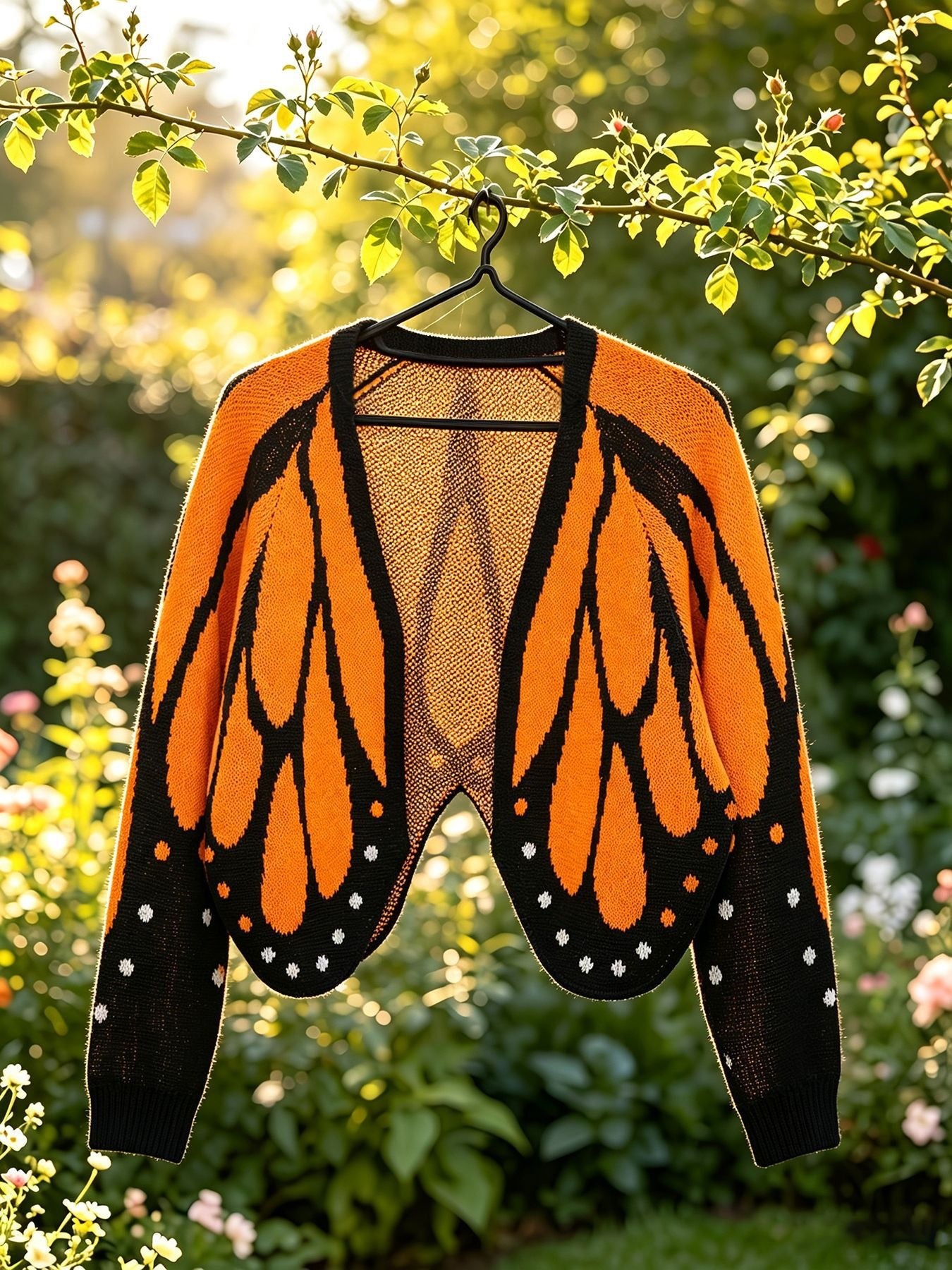 Cardigan tricoté avec papillons pour femmes SpringAutomn