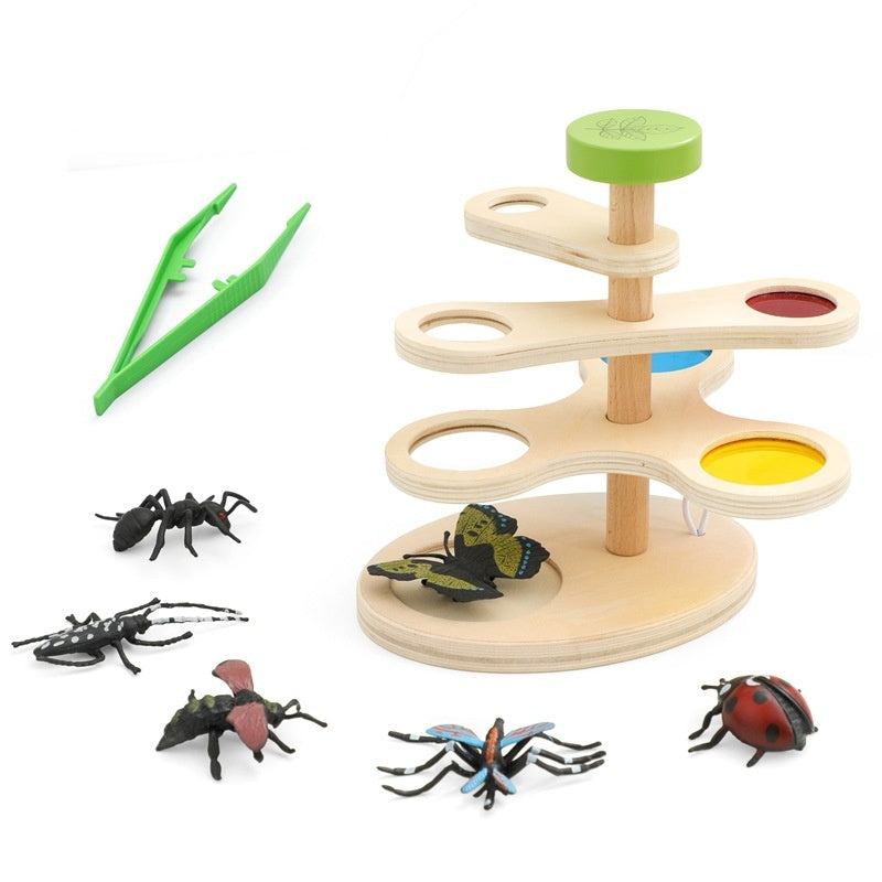 Jouet d'observation d'insectes réglable en bois