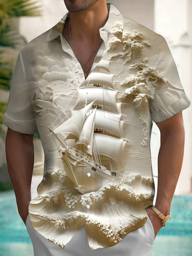 Chemise à manches courtes imprimées pour hommes