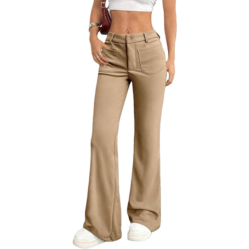 Border European and American Amazon Style Pantalons flamboyants Droite Haute-Waisted Léger Casual