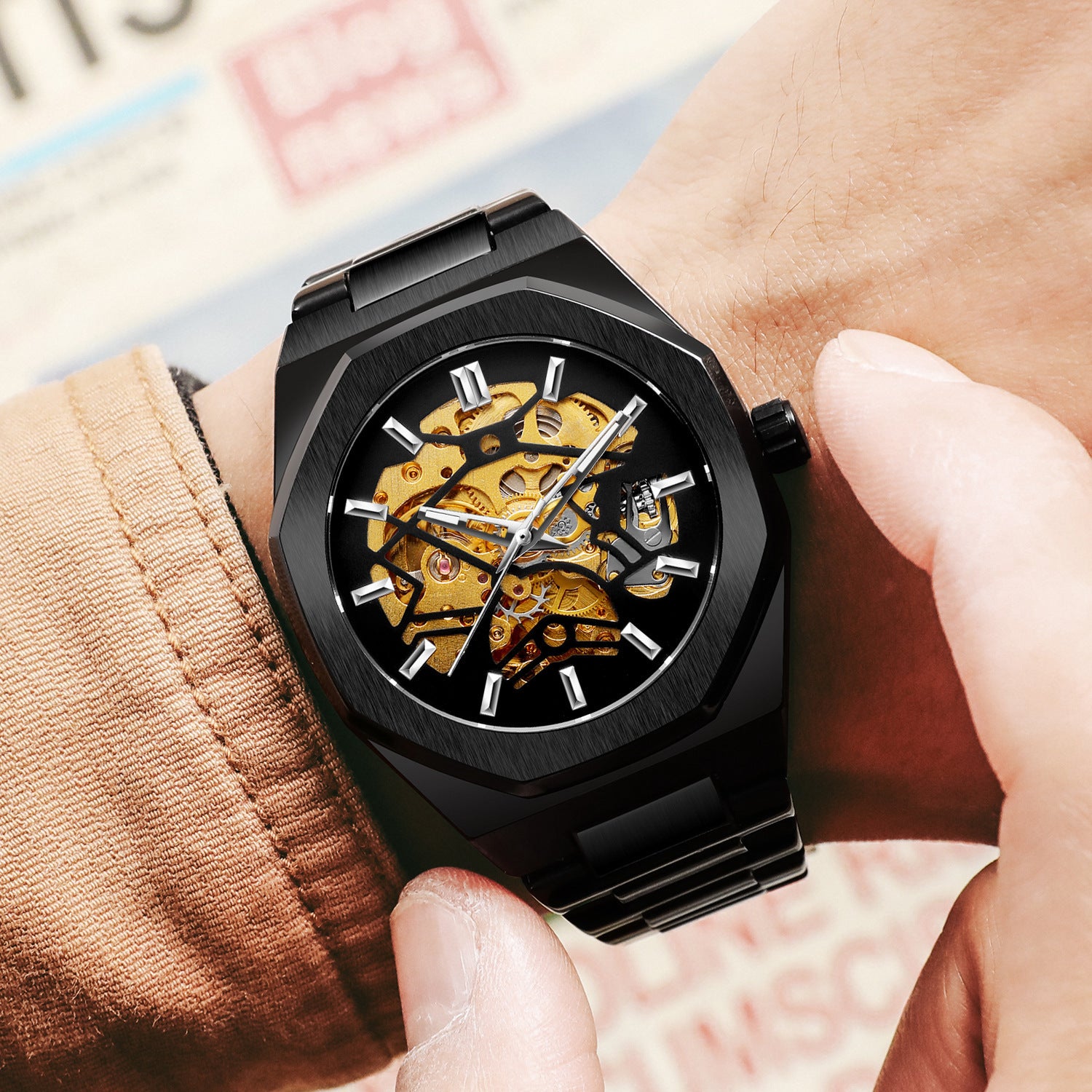 Montre mécanique casual automatique pour homme