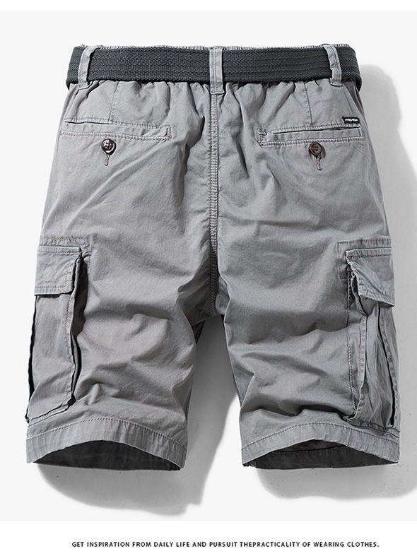 Army Green Cargo Shorts Homme d'été de style japonais Cityboy lourd pantalons occasionnels droite Vi