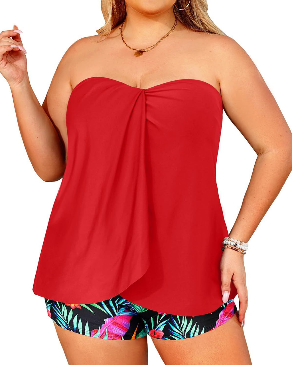 Leisure Resort Deux-pièces boxer de maillot de bain Slips Backless Halter Style