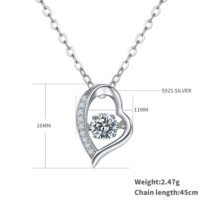 S925 Argent Sterling 0.5ct D Couleur VVS1 Moissanite Collier ouvert 45cm Platine