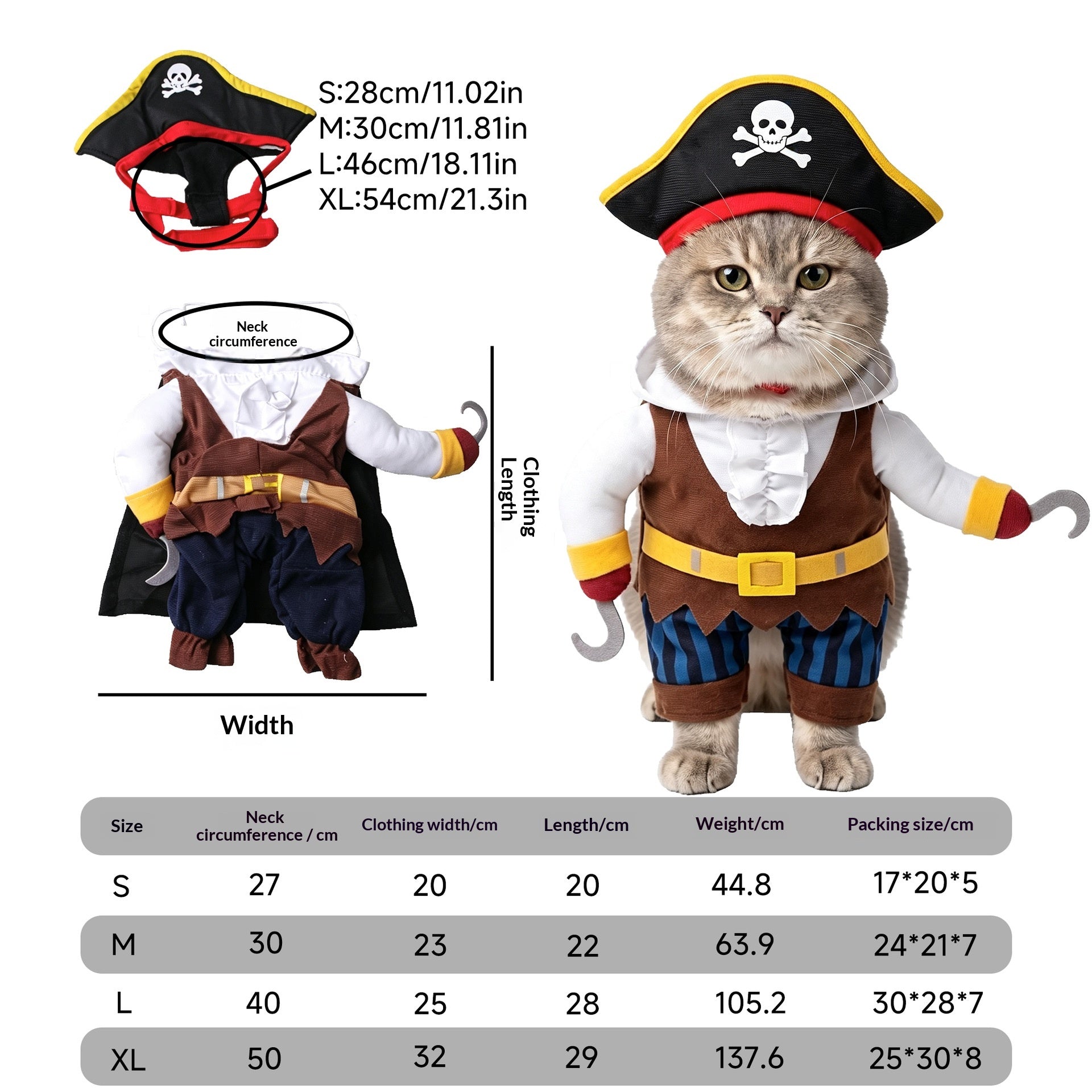 Déguisement pour animaux de compagnie Transformation de chat Funny Holiday Dress-Up Outfit