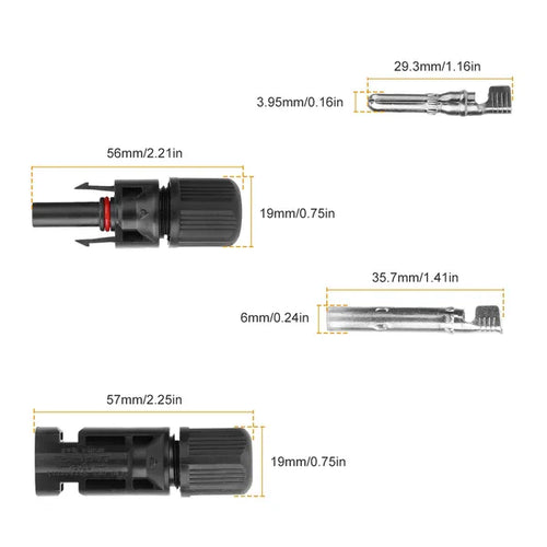 10 paires connecteurs de panneau solaire Adaptateur de fil solaire Homme/Femelle IP67 Connecteur étanche