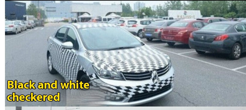 Voiture Graffiti Colorful Auto Film Zebra Pattern Noir et blanc Plaid