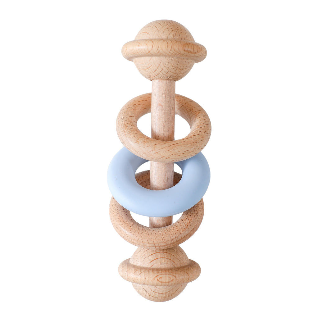 Anneau de silicone en bois en forme de clochette bébé
