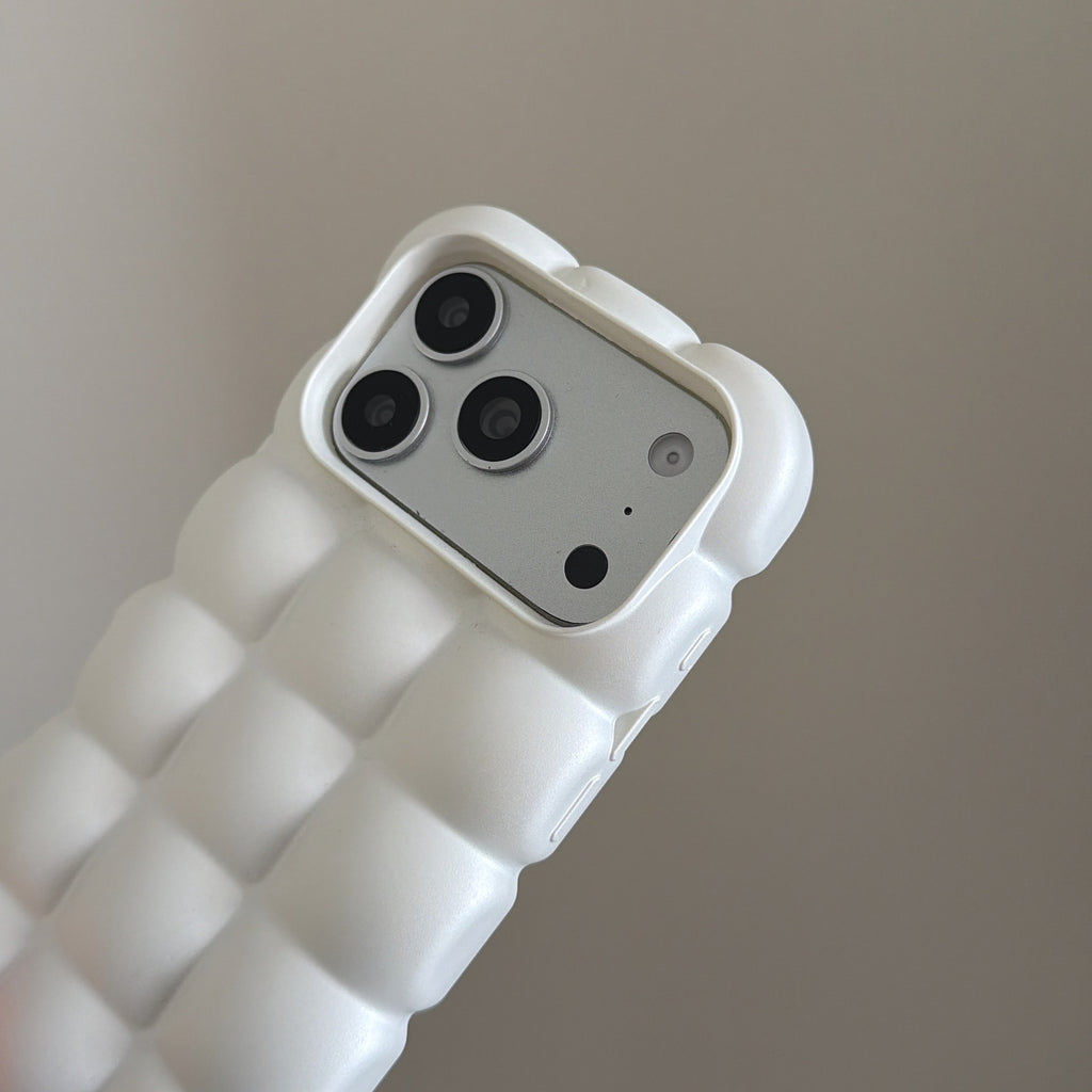 Niche Pearly blanc Solide-couleur cas bulle