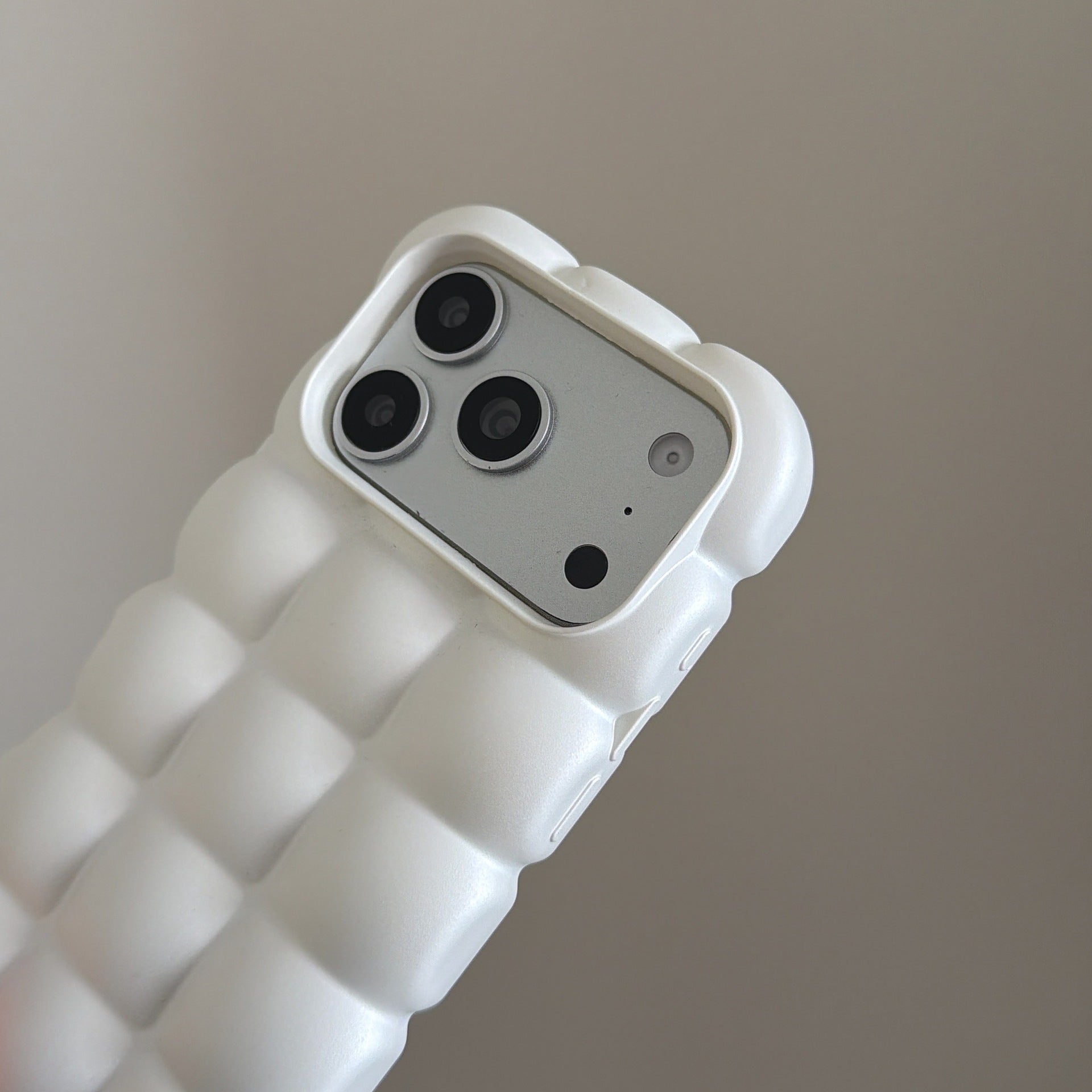 Niche Pearly blanc Solide-couleur cas bulle