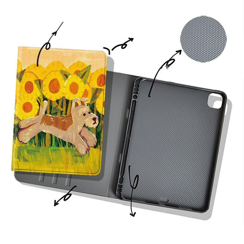 Sunflower Schnauzer chien mignon Pad Protecteur