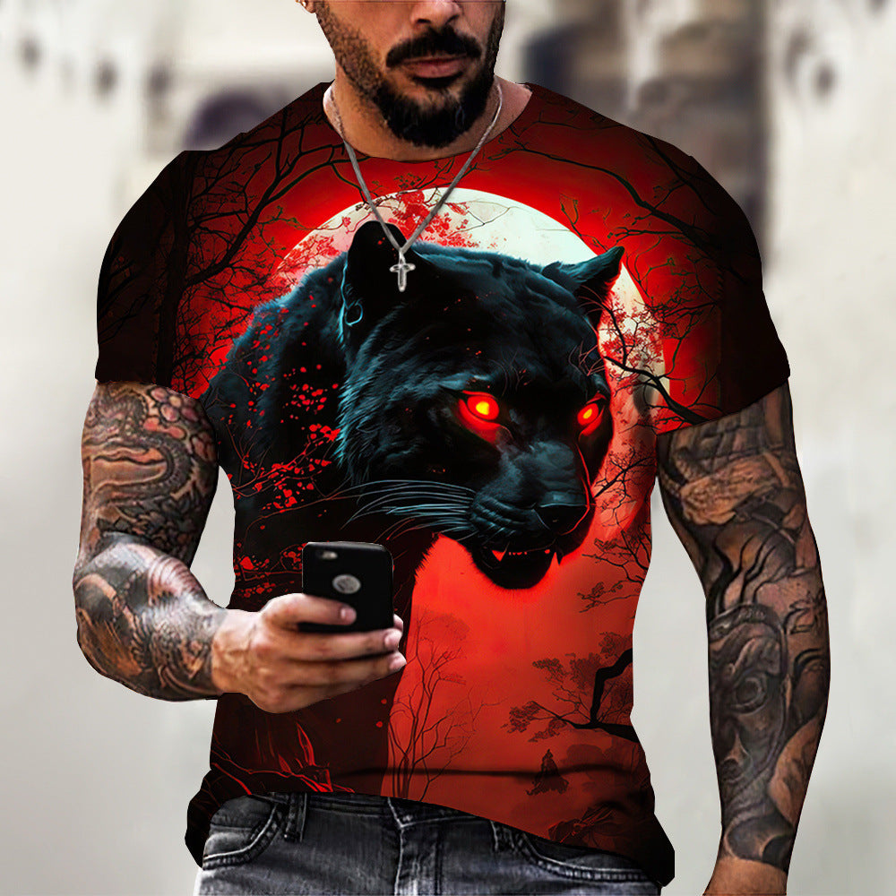 T-shirt homme imprimé d'été en 3D animal beast Lion