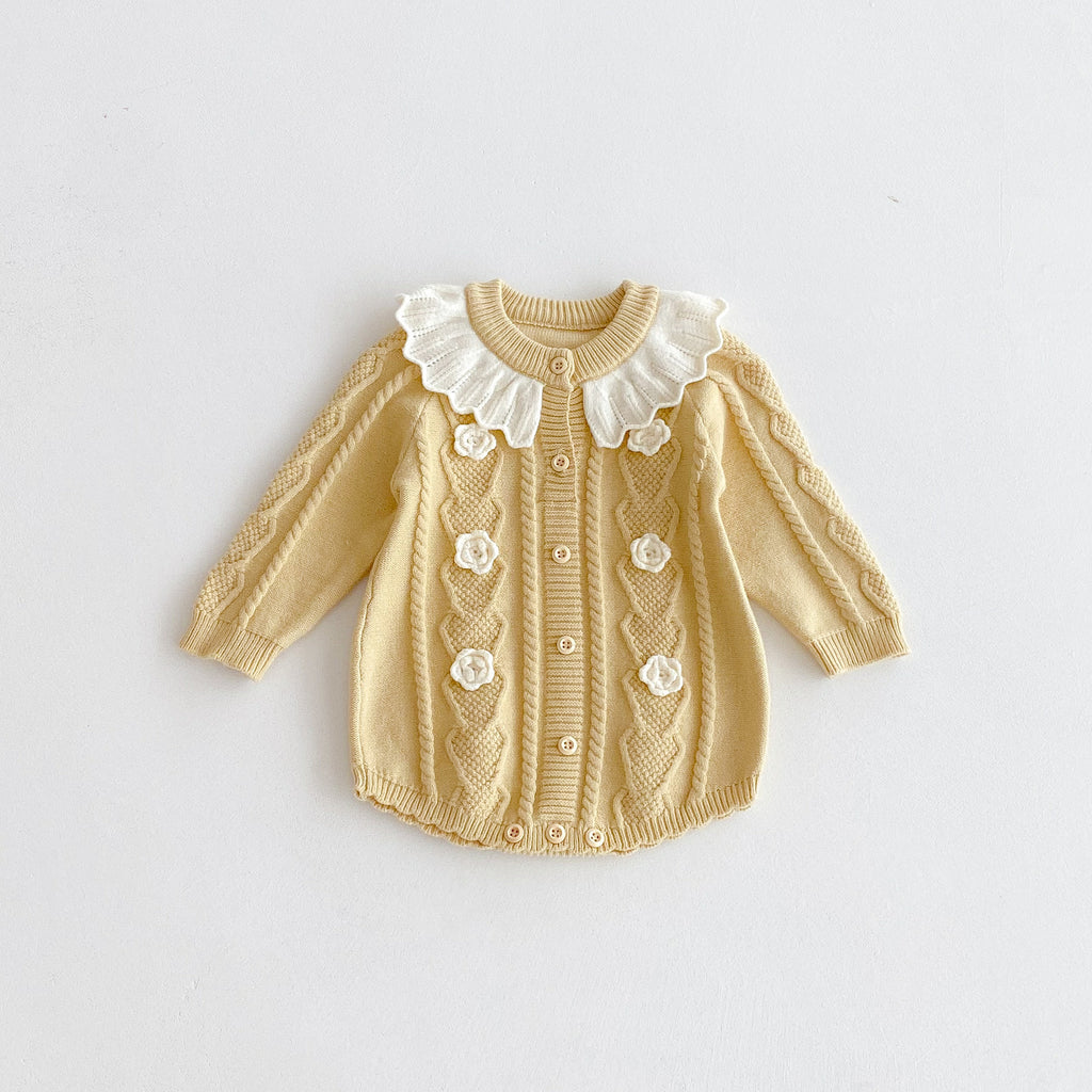 Robe de saut en maille à col de feuille de lotus