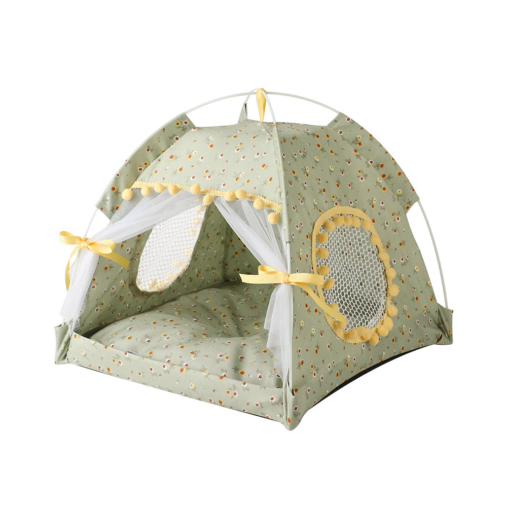 Chat Litter Kennel Été Maison semi-fermée Mat Mat