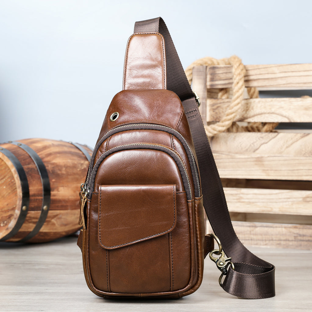 Sac transversal vintage de grande capacité pour hommes