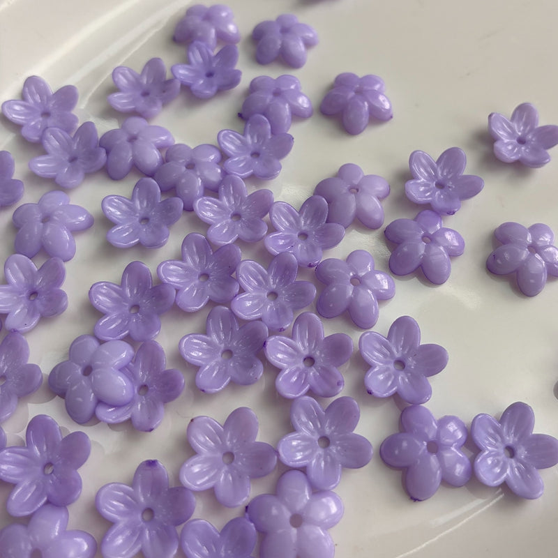 Perles de fleurs 5-Petal Acrylique