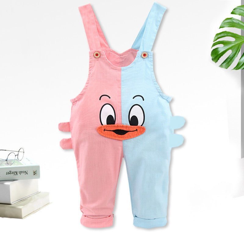 Fashion Couleur Matching bébé Mandarin seul dents Pantalons de canard Mince