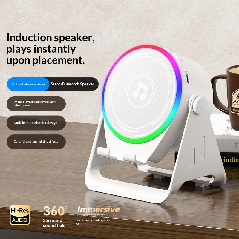 Support Smartphone sans fil avec haut-parleur Bluetooth