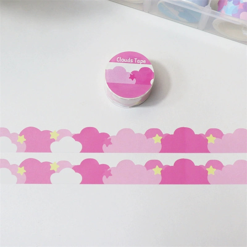 Décor et ruban papier aux étoiles et aux nuages mignons
