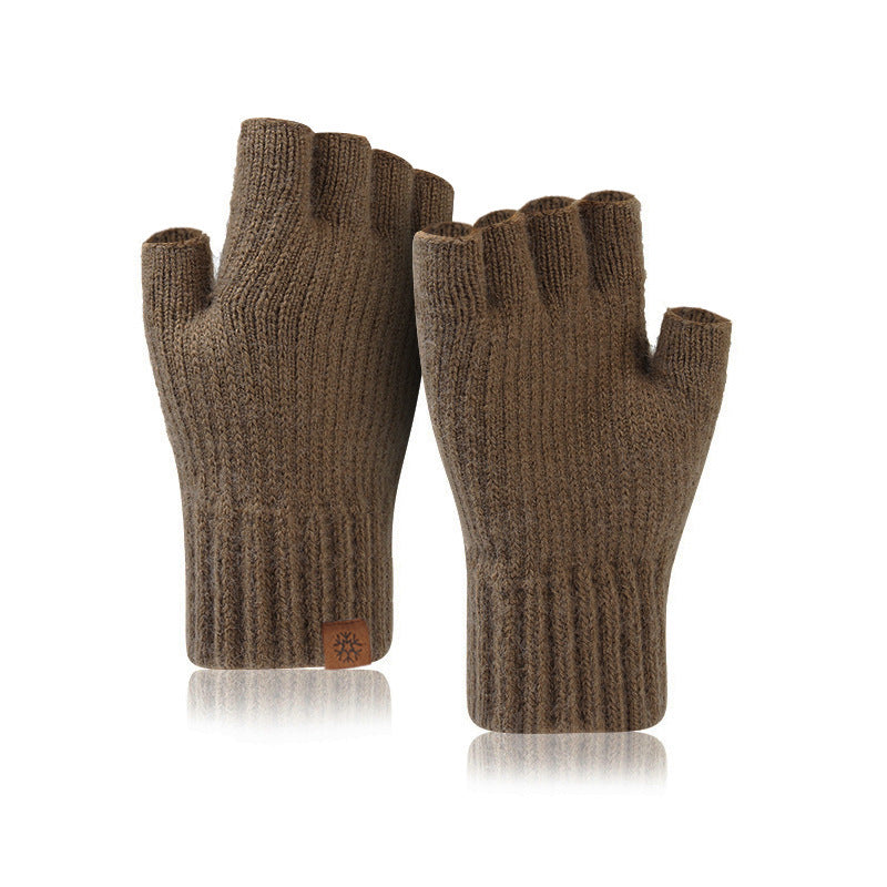 Gants à demi-doigts à mailles thermiques pour hommes