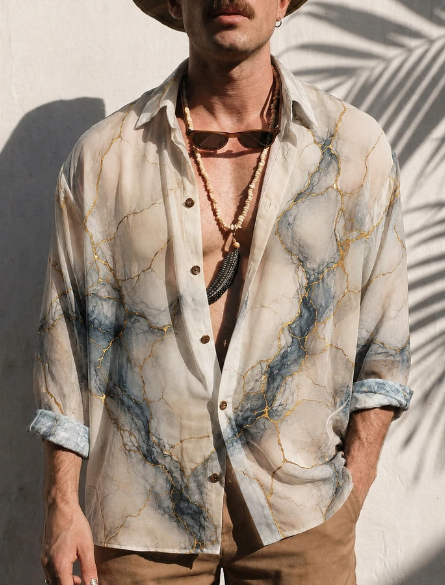 Chemise surdimensionnée en marbre