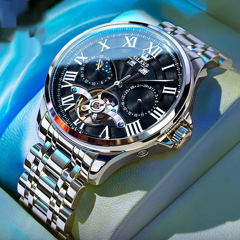 Automatic Mechanical Watch Business Simplicité Double Calendrier Montre Homme