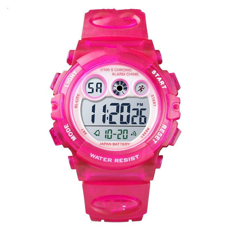 Multifonctionnel étanche coloré transparent avec Personnalité Student Electronic Watch