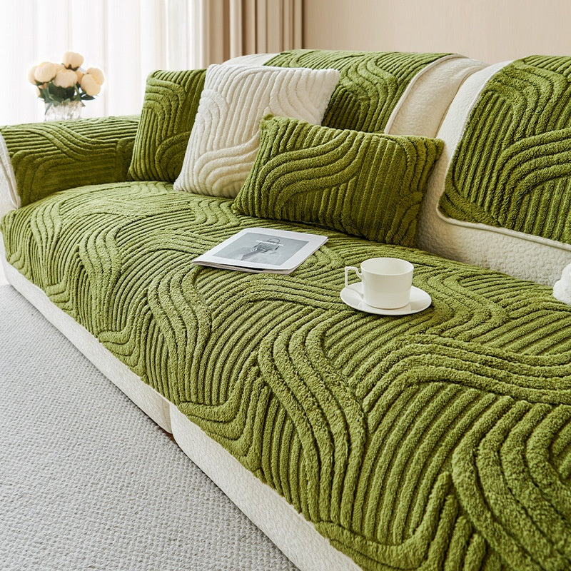 Coussin de canapé en peluche couleur crème - Épaisseur Coussin d'automne non glissant