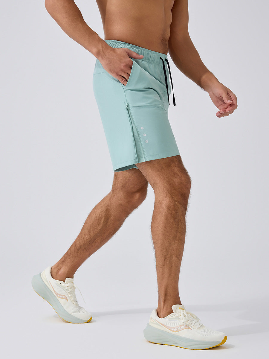 Hommes Solid Color Loose Fit Cinq pouces Athletic Shorts Summer Quick Dry Running Training Mara