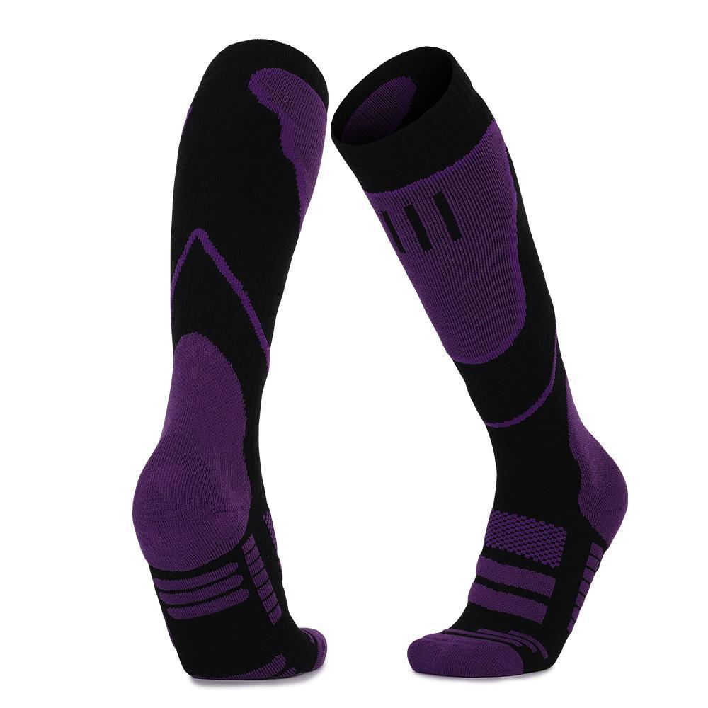 Chaussettes athlétiques pour homme à haut tube de ski chaud
